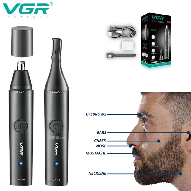 Nose Hair Trimmer - VGR Zmywalny trymer do włosów w