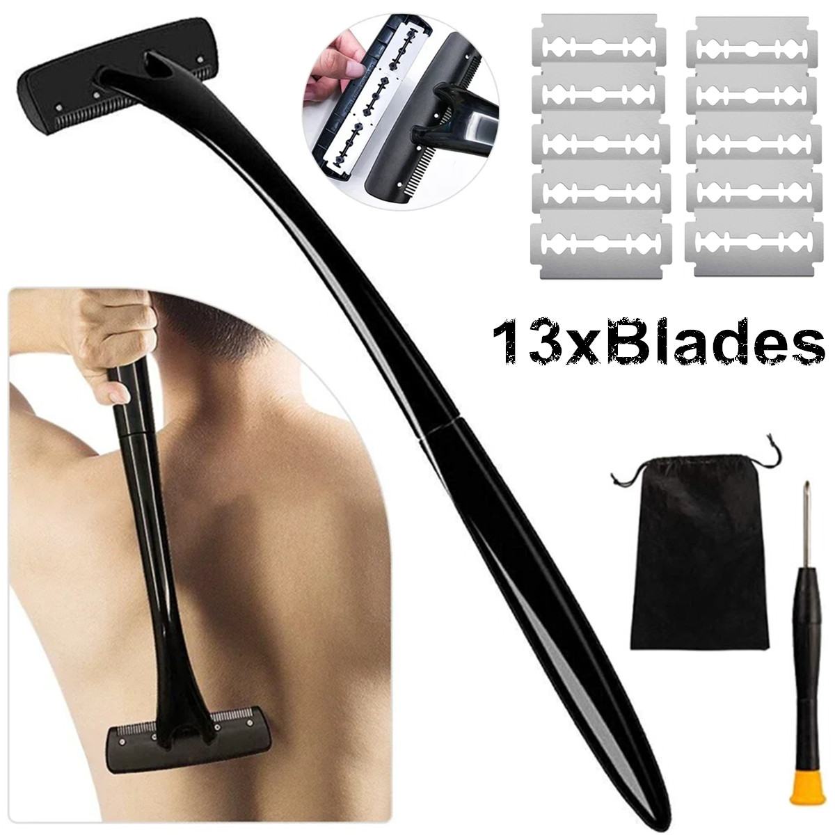 Men'S Grooming Shaver - Długa maszynka do golenia pleców dla